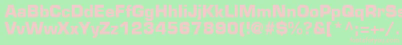 フォントEurostileLtBold – 緑の背景にピンクのフォント