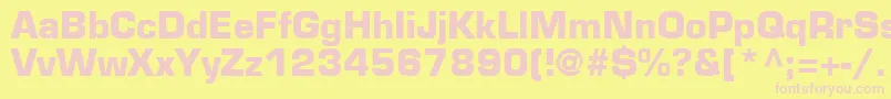 EurostileLtBold Font – Pink Fonts on Yellow Background