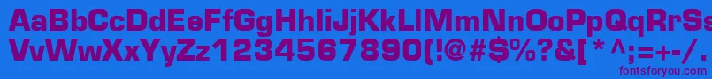 EurostileLtBold Font – Purple Fonts on Blue Background