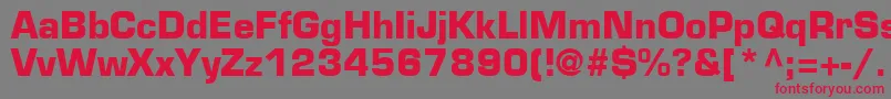 EurostileLtBold-Schriftart – Rote Schriften auf grauem Hintergrund