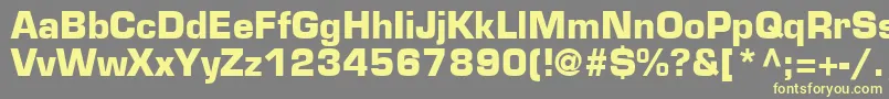 EurostileLtBold-fontti – keltaiset fontit harmaalla taustalla