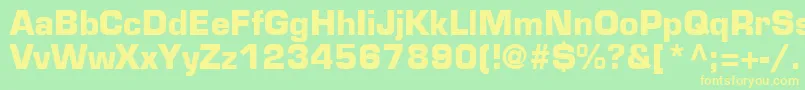 EurostileLtBold Font – Yellow Fonts on Green Background