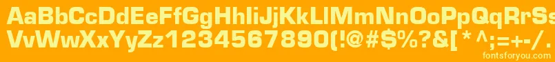 Weitere Informationen zur EurostileLtBold-Schriftart EurostileLtBold-Schriftart – Gelbe Schriften auf orangefarbenem Hintergrund