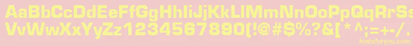 EurostileLtBold-Schriftart – Gelbe Schriften auf rosa Hintergrund