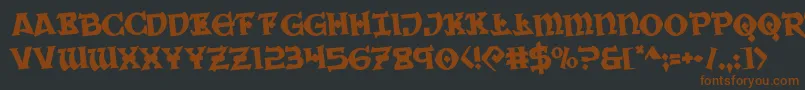 Warpriestrotate Font – Brown Fonts on Black Background