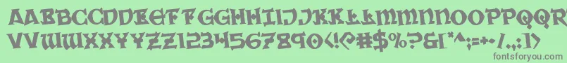 フォントWarpriestrotate – 緑の背景に灰色の文字