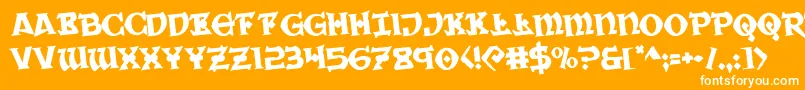 フォントWarpriestrotate – オレンジの背景に白い文字