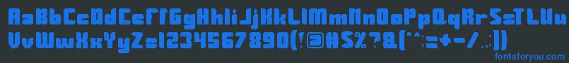 Guardian Font – Blue Fonts on Black Background