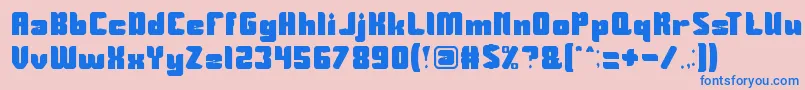 Guardian-Schriftart – Blaue Schriften auf rosa Hintergrund