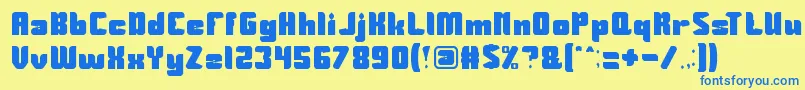 Guardian Font – Blue Fonts on Yellow Background