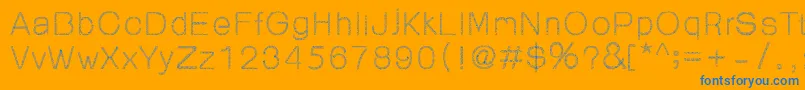 99%OrnamentReg-Schriftart – Blaue Schriften auf orangefarbenem Hintergrund