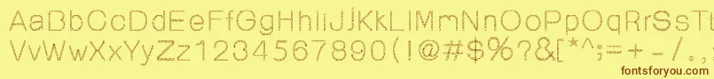 99%OrnamentReg-Schriftart – Braune Schriften auf gelbem Hintergrund