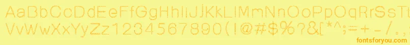 Fonte 99%OrnamentReg – fontes laranjas em um fundo amarelo