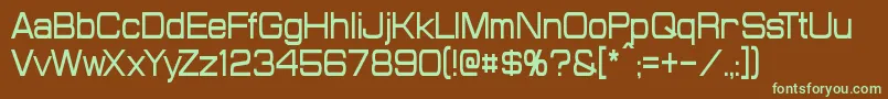 ProbertCondensed Font – Green Fonts on Brown Background