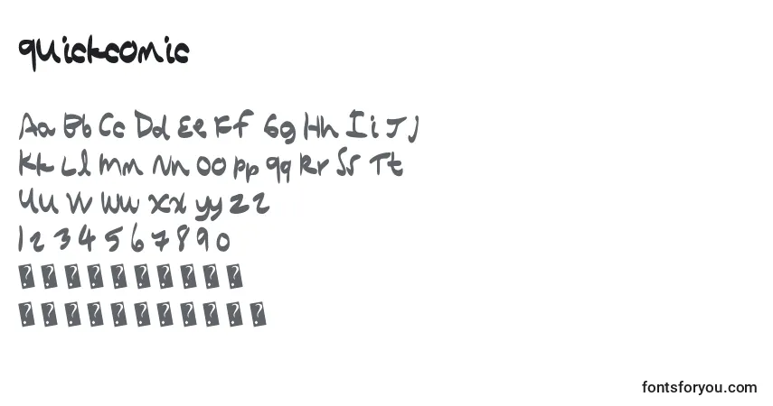 Schriftart Quickcomic – Alphabet, Zahlen, spezielle Symbole