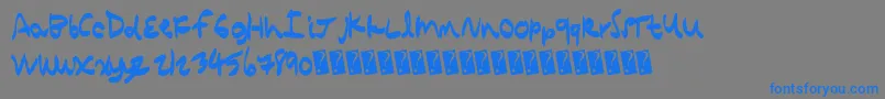 Quickcomic-Schriftart – Blaue Schriften auf grauem Hintergrund