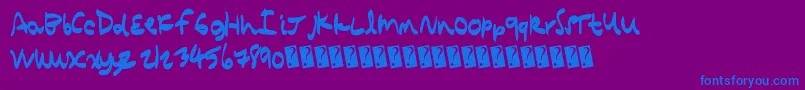 フォントQuickcomic – 紫色の背景に青い文字