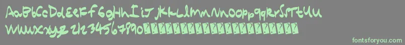 Quickcomic-Schriftart – Grüne Schriften auf grauem Hintergrund