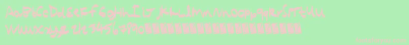 Quickcomic-fontti – vaaleanpunaiset fontit vihreällä taustalla