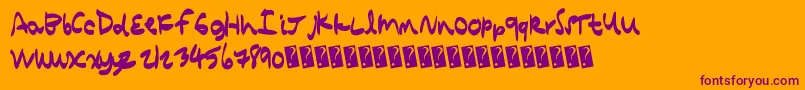 Quickcomic Font – Purple Fonts on Orange Background