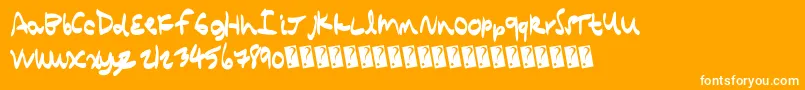 Quickcomic-Schriftart – Weiße Schriften auf orangefarbenem Hintergrund