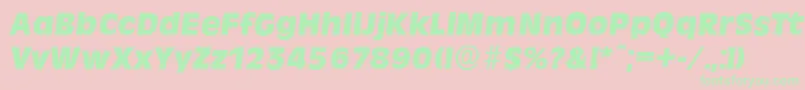 RavennaserialHeavyItalic Font – Green Fonts on Pink Background