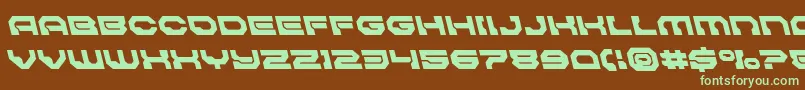 Pulsarclasssolidleft Font – Green Fonts on Brown Background