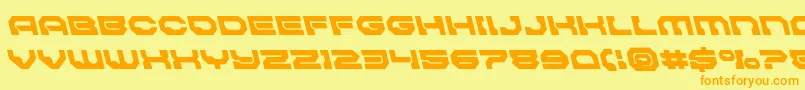 Pulsarclasssolidleft Font – Orange Fonts on Yellow Background