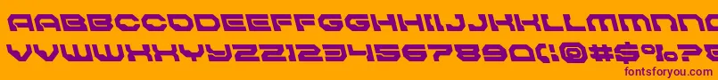 Pulsarclasssolidleft Font – Purple Fonts on Orange Background