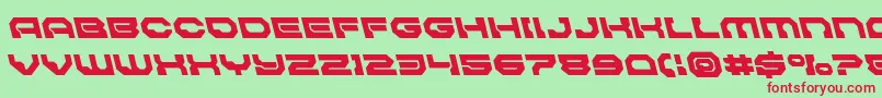 Pulsarclasssolidleft Font – Red Fonts on Green Background