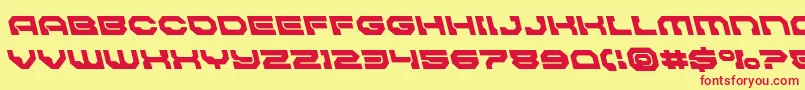 Pulsarclasssolidleft Font – Red Fonts on Yellow Background