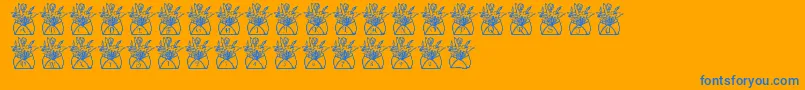 LmsLetterToMomPart1 Font – Blue Fonts on Orange Background