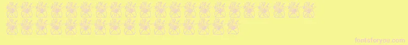 LmsLetterToMomPart1-Schriftart – Rosa Schriften auf gelbem Hintergrund