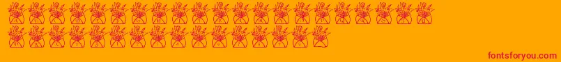 LmsLetterToMomPart1 Font – Red Fonts on Orange Background