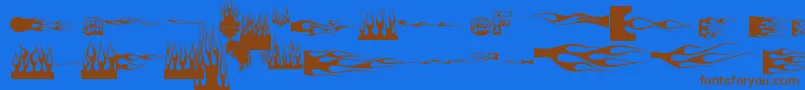 JFlames Font – Brown Fonts on Blue Background