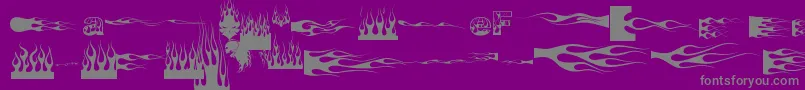 Fonte JFlames – fontes cinzas em um fundo violeta