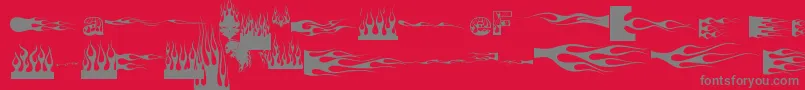 JFlames Font – Gray Fonts on Red Background