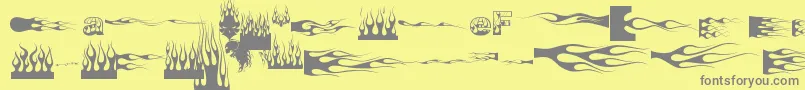 JFlames Font – Gray Fonts on Yellow Background