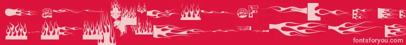 JFlames Font – Pink Fonts on Red Background