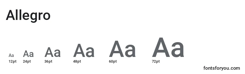 Размеры шрифта Allegro