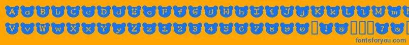 Puchan Font – Blue Fonts on Orange Background