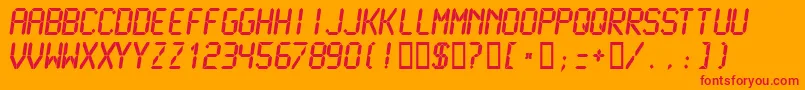 LcdmonoBold Font – Red Fonts on Orange Background