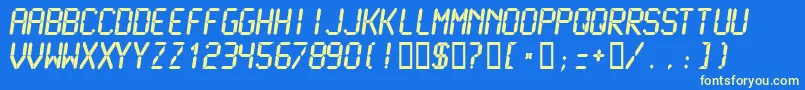 LcdmonoBold Font – Yellow Fonts on Blue Background