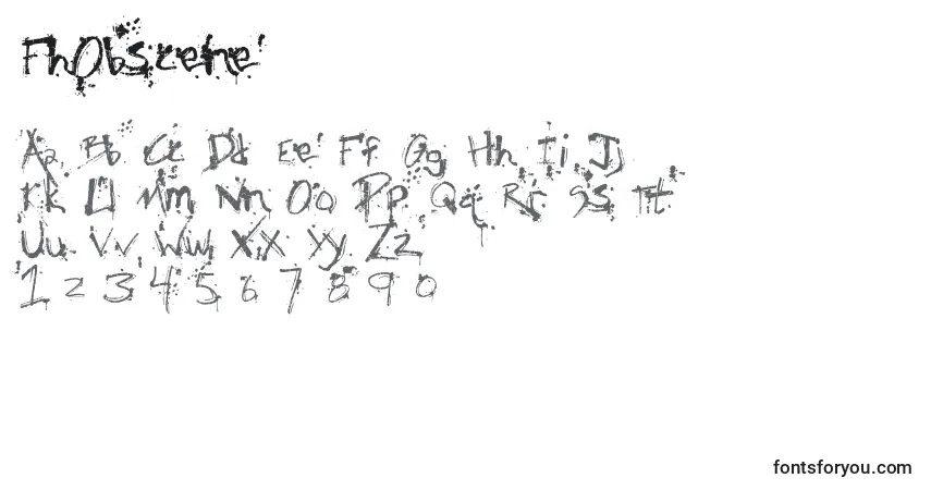 Schriftart FhObscene – Alphabet, Zahlen, spezielle Symbole