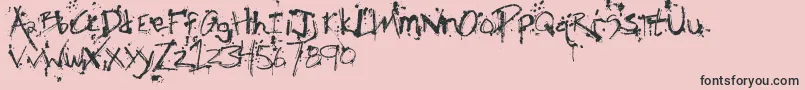 フォントFhObscene – ピンクの背景に黒い文字