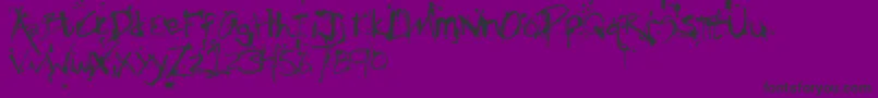 フォントFhObscene – 紫の背景に黒い文字