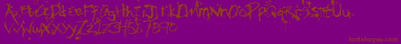 fuente FhObscene – Fuentes Marrones Sobre Fondo Morado