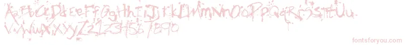 Fonte FhObscene – fontes rosa em um fundo branco