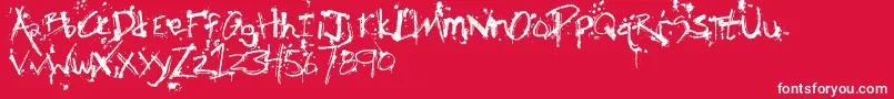 Fonte FhObscene – fontes brancas em um fundo vermelho