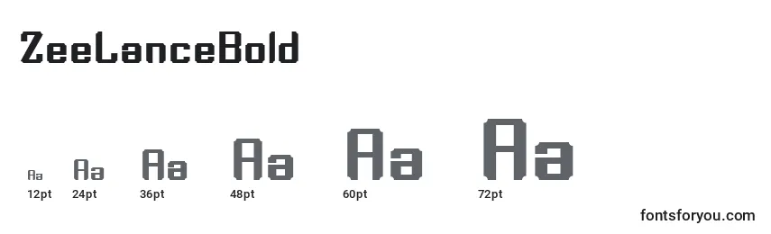 ZeeLanceBold Font Sizes